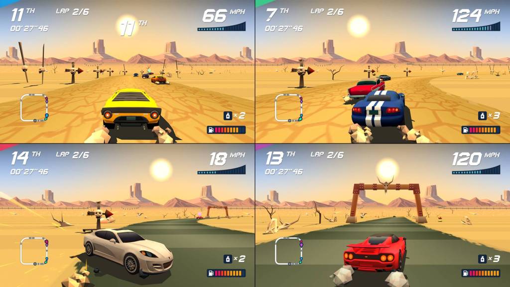 Lokalny tryb dla czterech graczy w Horizon Chase Turbo