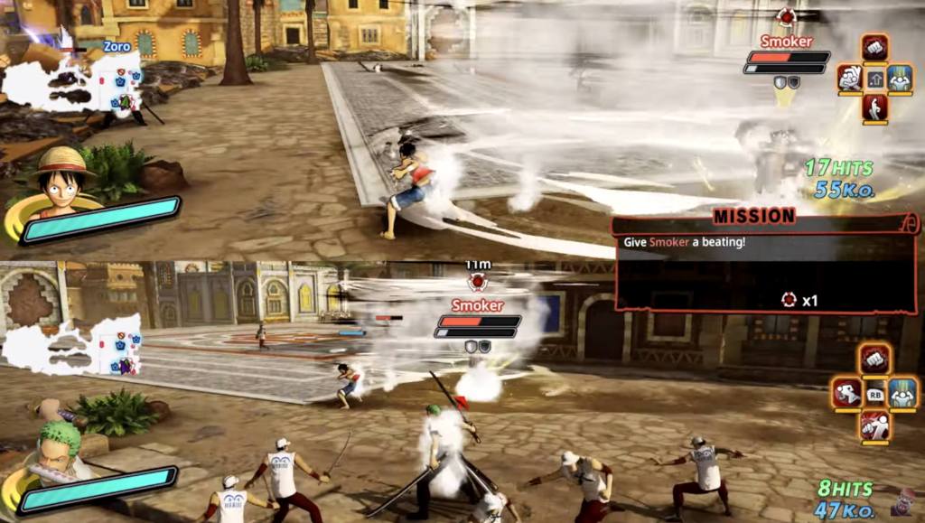 Zabawa na dwóch graczy w One Piece: Pirate Warriors 4