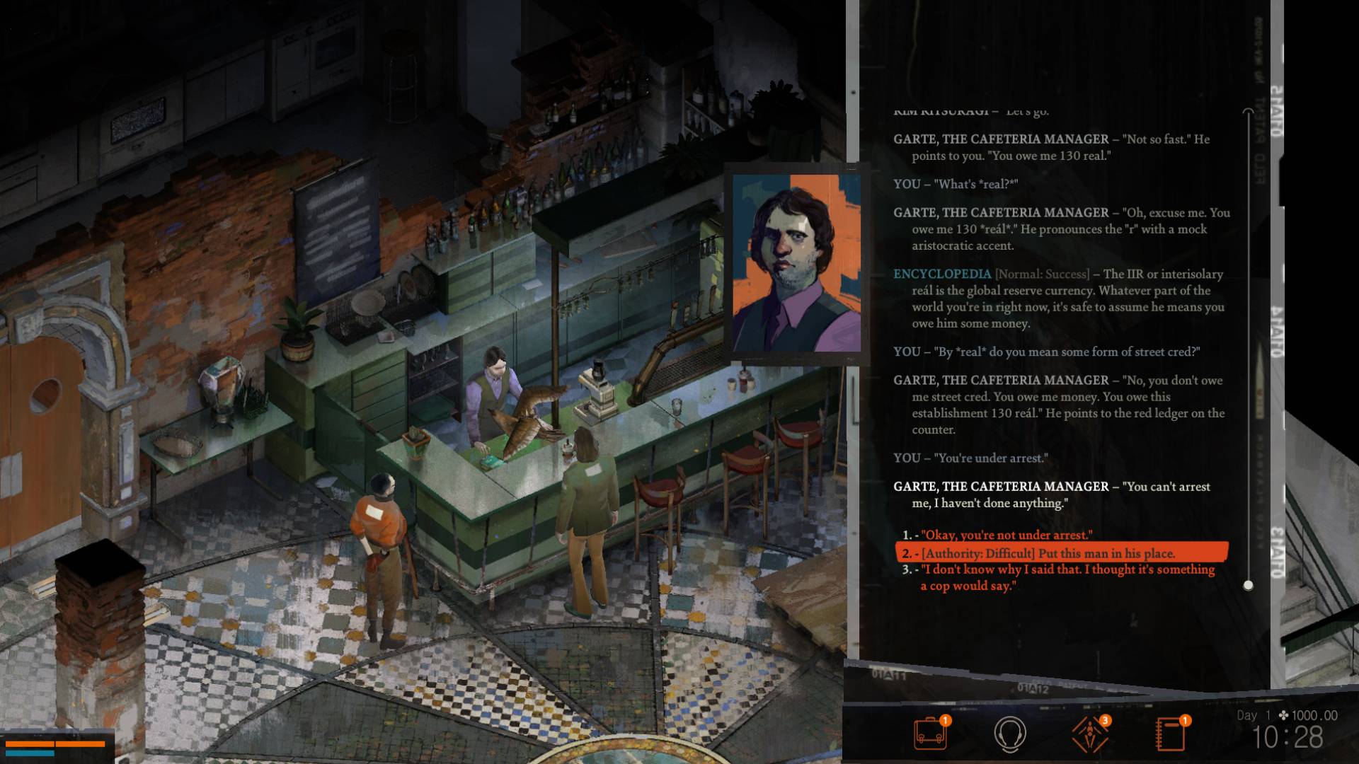 Disco Elysium cafeteria PC
