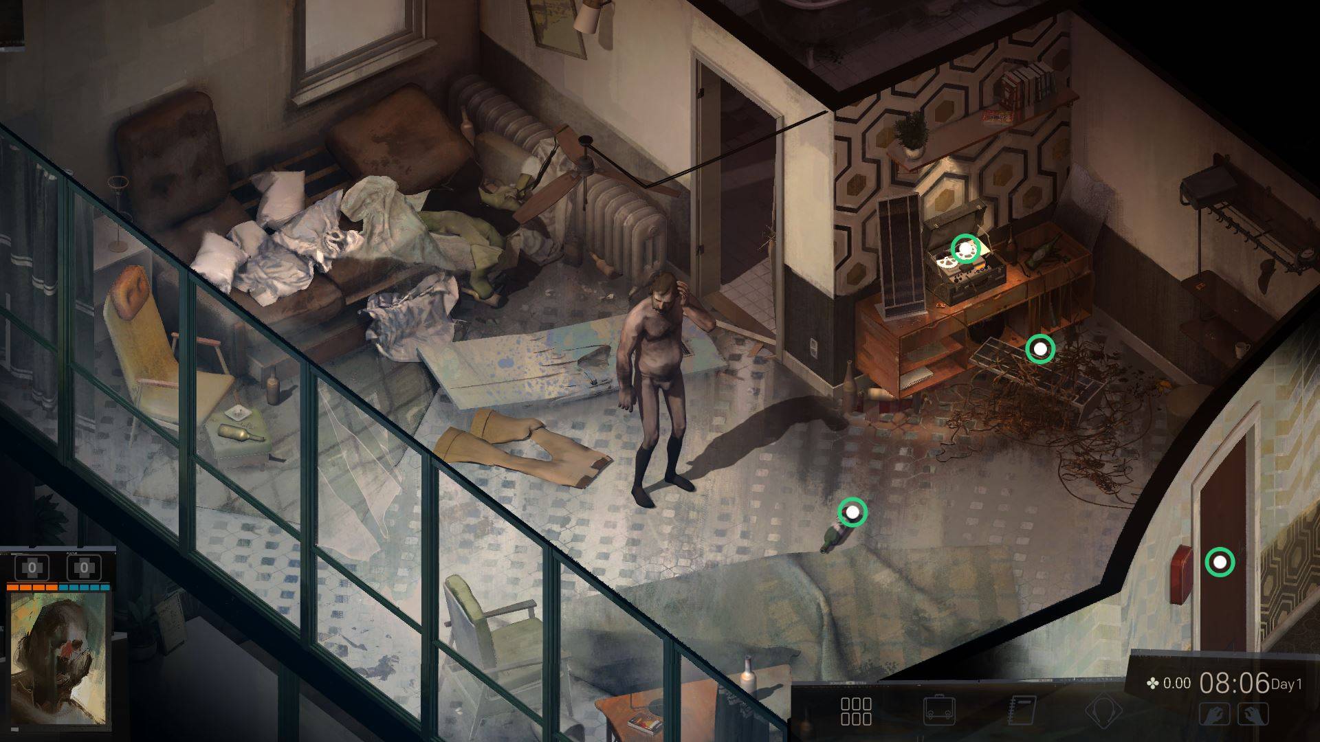 Disco Elysium hotel room PC